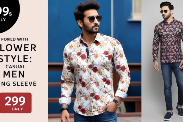 299 rs only flower style casual men shirt long sleeve thesparkshop.in