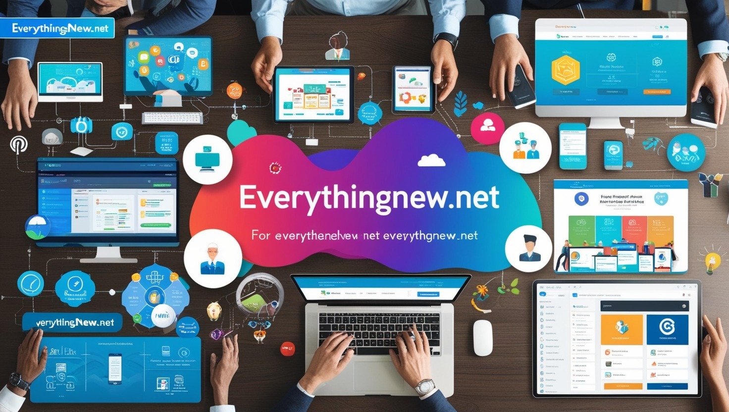 Everythingnew.net website showcasing digital services and technology.