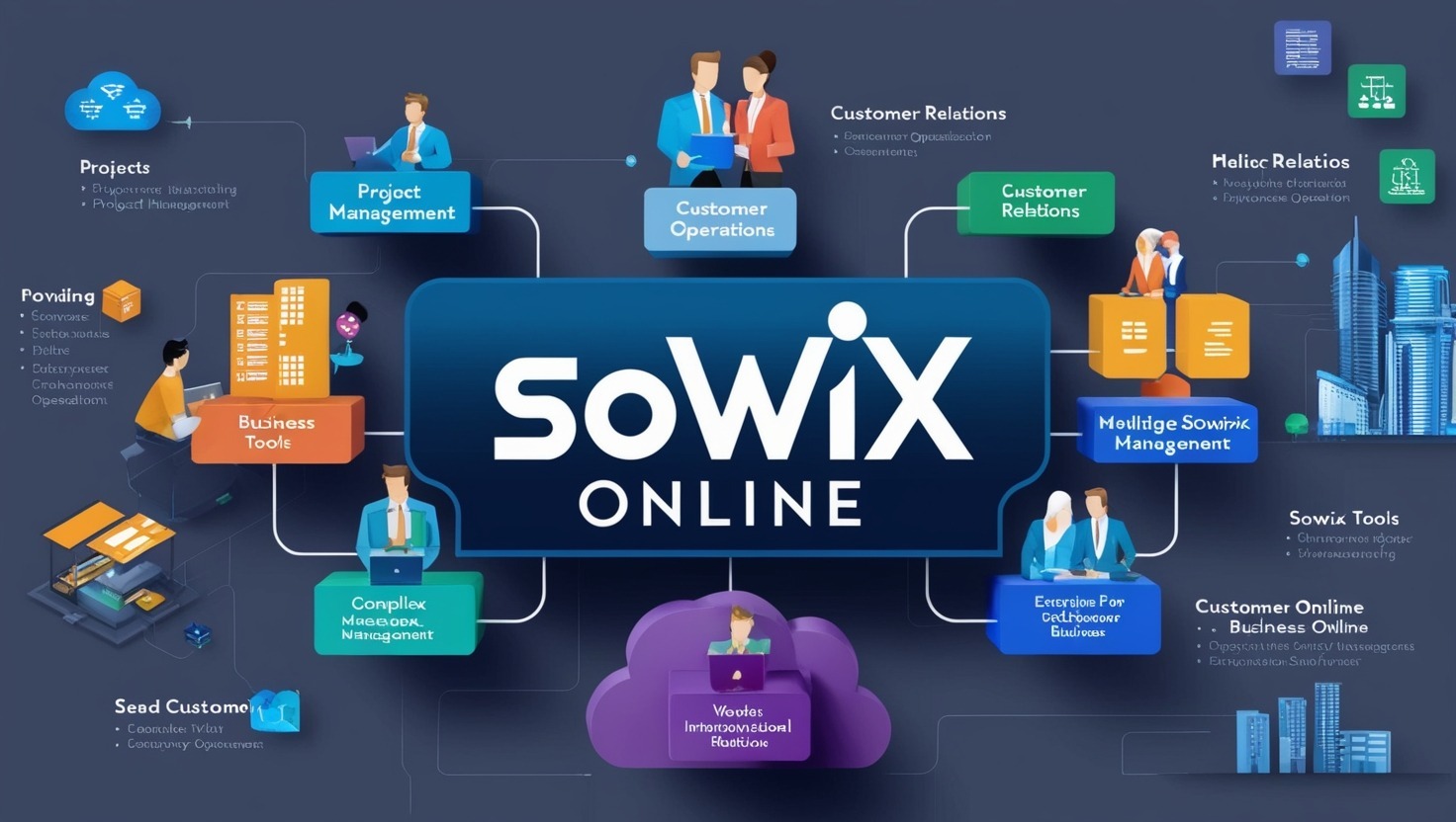 A user navigating through Sowix online platform for business solutions